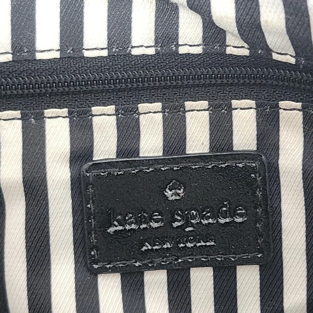 Kate Spade New York Satchel Bag Womens Medium Black Leather Crossbody Purse Zip